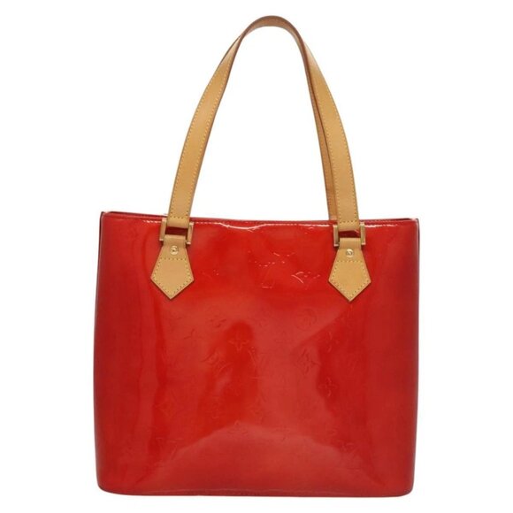 LOUIS VUITTON Monogram Vernis Houston Hand Bag Red M91092 LV Auth 117572 - Picture 2 of 16